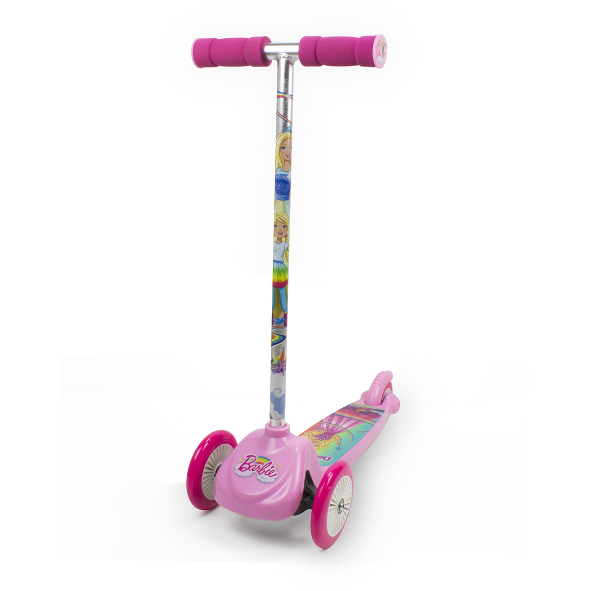 Trotineta cu 3 roti si ghidon flexibil Barbie Dreamtopia, Roz 1 Trotineta cu 3 roti si ghidon flexibil Barbie Dreamtopia, Roz