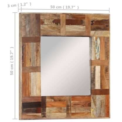 oglinda de perete 50x50 cm lemn masiv reciclat 6