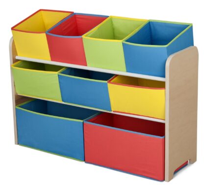 organizator jucarii cu cadru din lemn deluxe multicolor