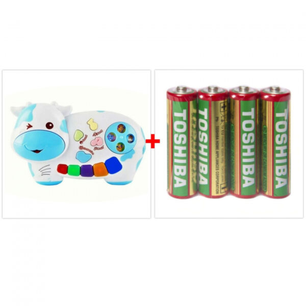 Pachet Promo Baterii Duracell si Jucarie muzicala bebelusi, Mini Pianina Vacuta, Albastra