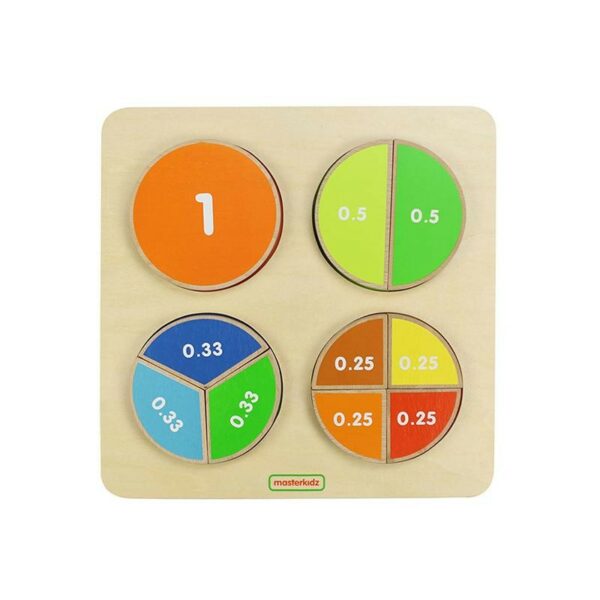 Panou educativ Fractiile, din lemn, +3 ani, Masterkidz