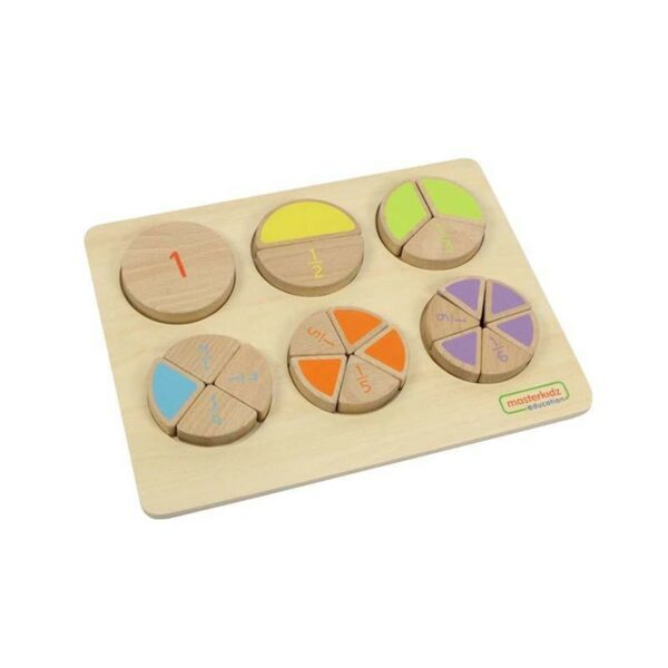 Panou educativ pentru invatarea fractiilor, din lemn, +2 ani, Masterkidz - imagine 2