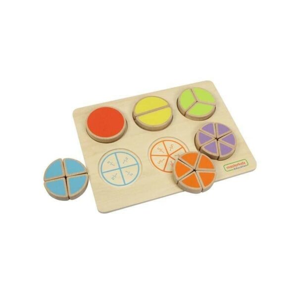 Panou educativ pentru invatarea fractiilor, din lemn, +2 ani, Masterkidz - imagine 3
