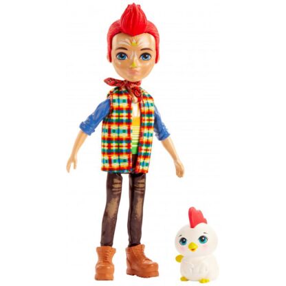 papusa enchantimals by mattel redward rooster cu figurina cluck 1