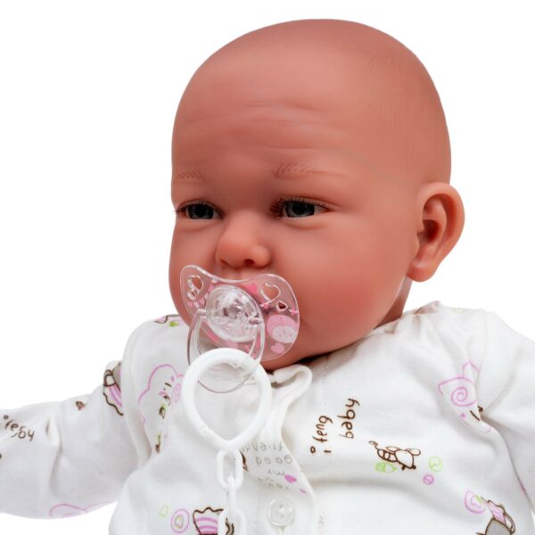 Papusa Primul meu Reborn Daniela cu paturica cu pisicute, alb-roz pal, Antonio Juan - imagine 5
