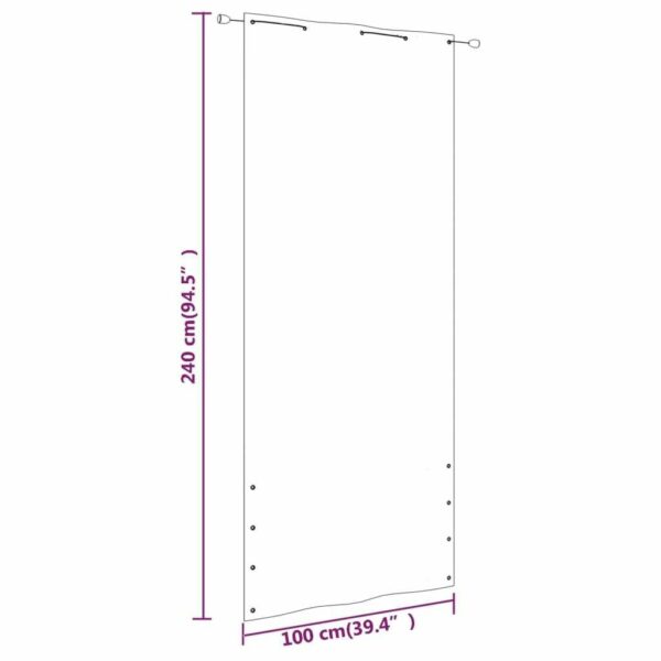 Paravan de balcon, caramiziu, 100x240 cm, tesatura oxford - imagine 5