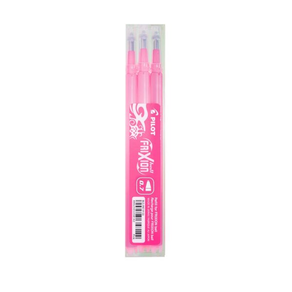 Rezerva roller Pilot Frixion Ball, 0.7 mm, roz, (set 3 bucati)
