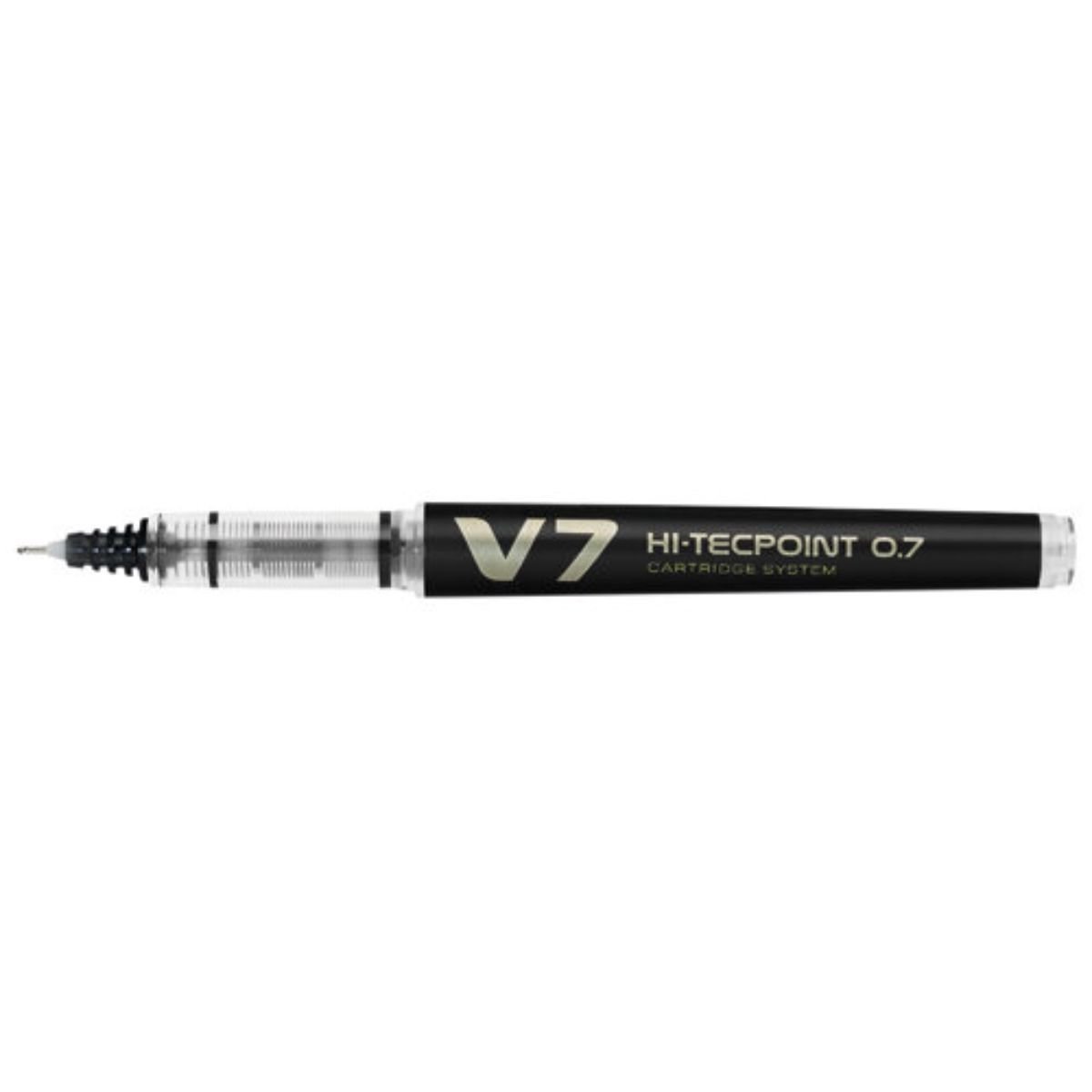 Pix cu varf Roller, Pilot, V7, Hi-Tecpoint, reincarcabil, Negru, 0.7 mm