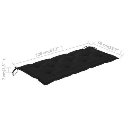 perna pentru banca de gradina negru 120x50x7 cm textil 4