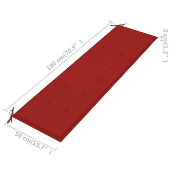 Perna pentru banca de gradina, rosu, 180x50x3 cm - imagine 5
