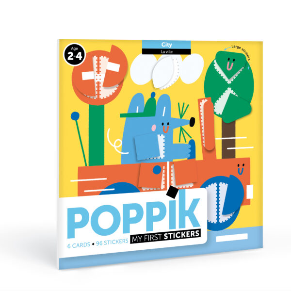 Joc creativ cu stickere orasul poppik