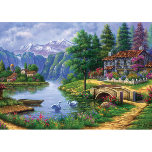 puzzle 1500 piese village by lake