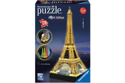 puzzle 3d ravensburger turnul eiffel noaptea 216 piese 12579 1