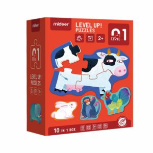 Puzzle nivel 1, incepator, Animale comune, 5 cutii incluse
