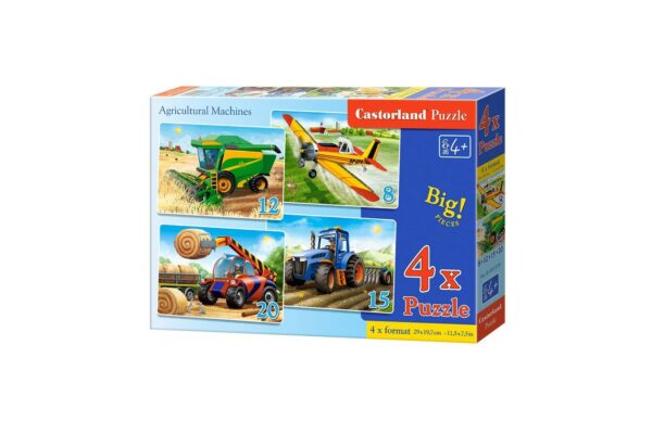 puzzle 4 in 1 castorland agricultural machines 8 12 15 20 piese 1
