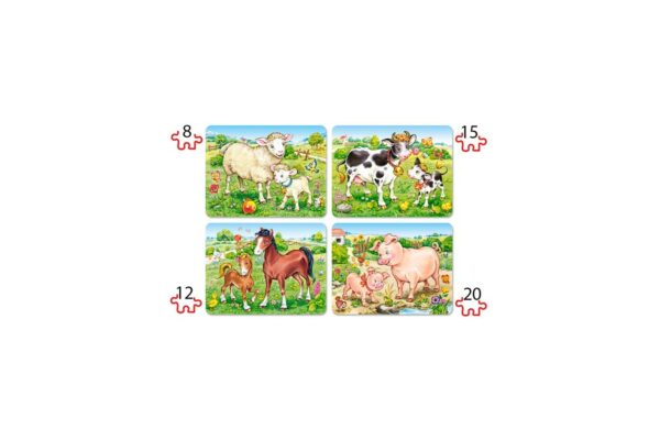 puzzle 4 in 1 castorland animal moms and babies 8 12 15 20 piese 1
