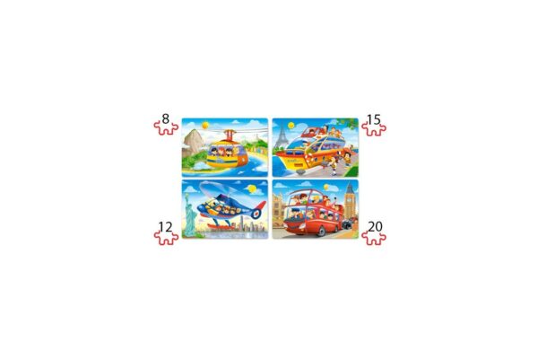 puzzle 4 in 1 castorland travel the world 8 12 15 20 piese