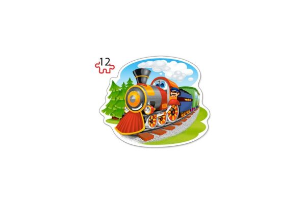 puzzle 4 in 1 contour castorland funny trains 8 12 15 20 piese 3