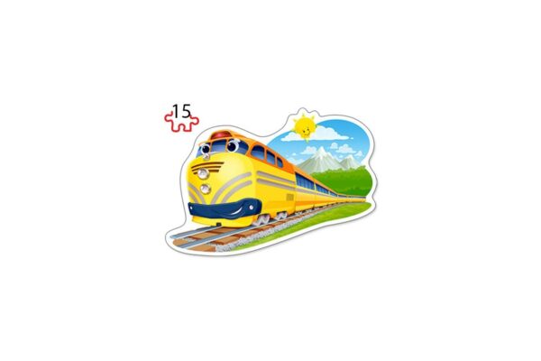 puzzle 4 in 1 contour castorland funny trains 8 12 15 20 piese 4
