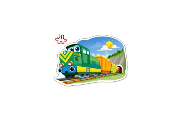 puzzle 4 in 1 contour castorland funny trains 8 12 15 20 piese 5