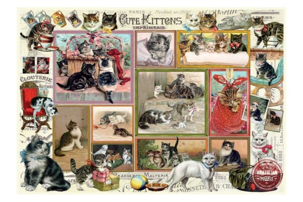 puzzle anatolian barbara behr cute kittens comical dogs 2x500 piese p3611