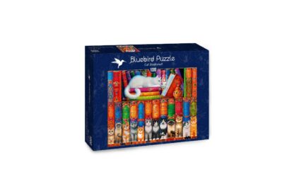 puzzle bluebird cat bookshelf 1000 piese 70344 p 1