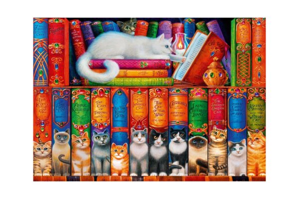 puzzle bluebird cat bookshelf 1000 piese 70344 p