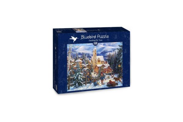 puzzle bluebird chuck pinson sledding to town 1500 piese 70053 1