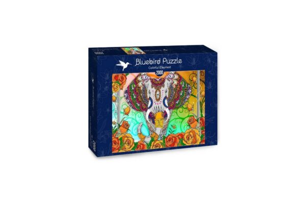 puzzle bluebird colorful elephant 2000 piese 70002 1