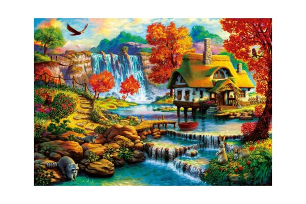 puzzle bluebird country house by the water fall 1000 piese 70339 p