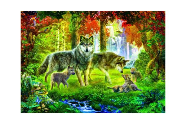 puzzle bluebird summer wolf family 1000 piese 70156