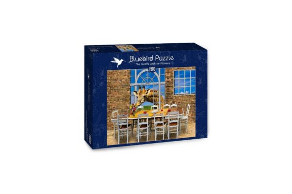 puzzle bluebird the giraffe and the flowers 1500 piese 70045 1