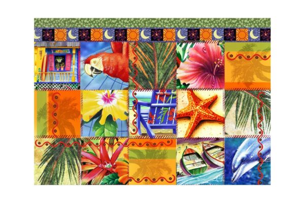 puzzle bluebird tropical quilt mosaic 1500 piese 70081