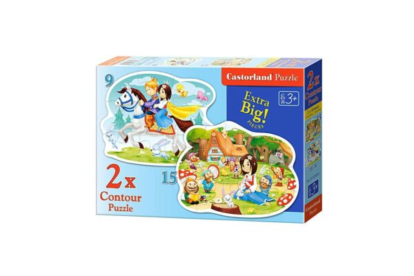puzzle castorland 2 in 1 contur snow white and the seven dwarfs 9 15 piese 1