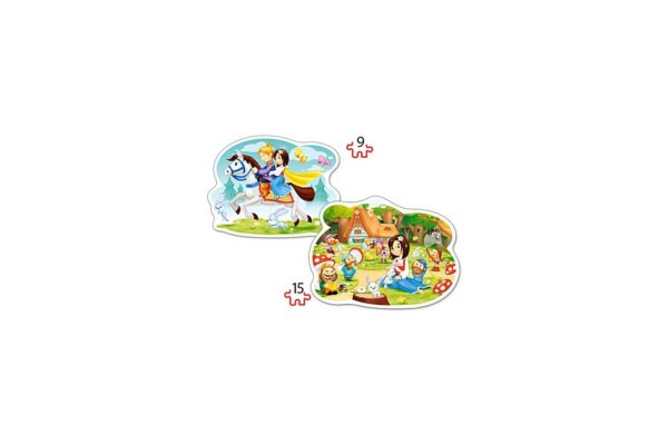 puzzle castorland 2 in 1 contur snow white and the seven dwarfs 9 15 piese