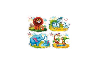 puzzle castorland 4 in 1 animals of africa 4 5 6 7 piese