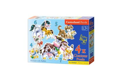 puzzle castorland 4 in 1 animals with babies 4 5 6 7 piese 1