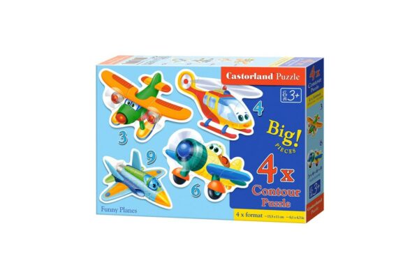 puzzle castorland 4 in 1 funny planes 3 4 6 9 piese
