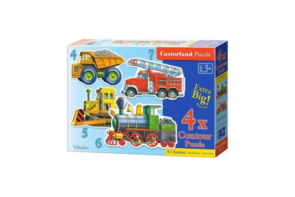 puzzle castorland 4 in 1 vehicles 4 5 6 7 piese 1