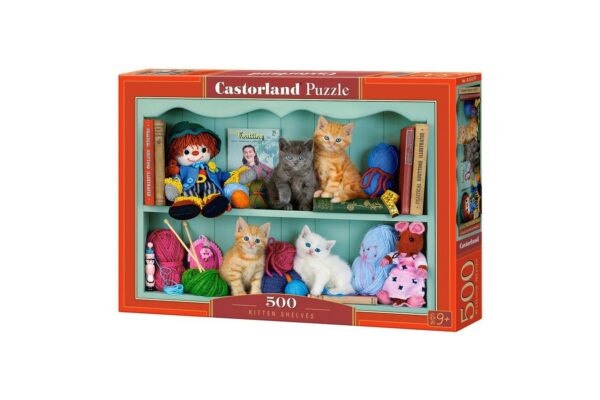 puzzle castorland kitten shelves 500 piese 53377 1