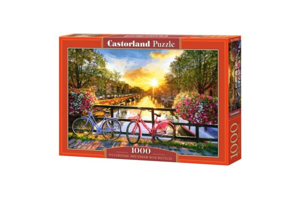 puzzle castorland picturesque amsterdam with bicycles 1000 piese 104536 1