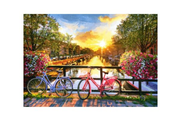 puzzle castorland picturesque amsterdam with bicycles 1000 piese 104536