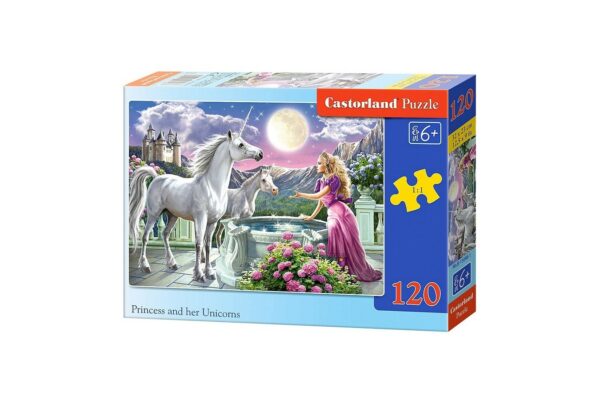 puzzle castorland princess and her unicorn 120 piese 1