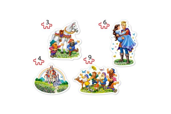 puzzle castorland snow white story 3 4 6 9 piese xxl 005109
