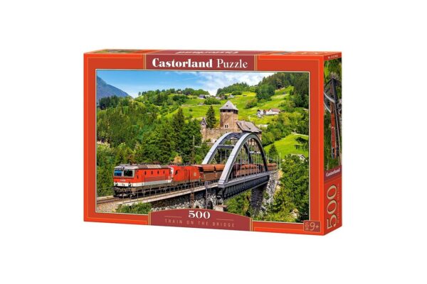 puzzle castorland train on the bridge 500 piese 1