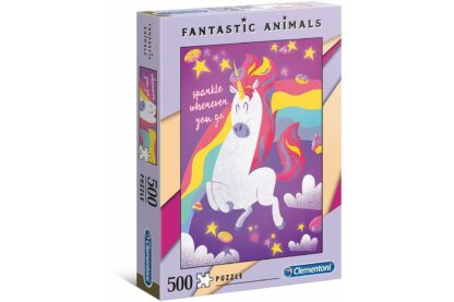 puzzle clementoni fantastic animals unicorn 500 piese 35066 1