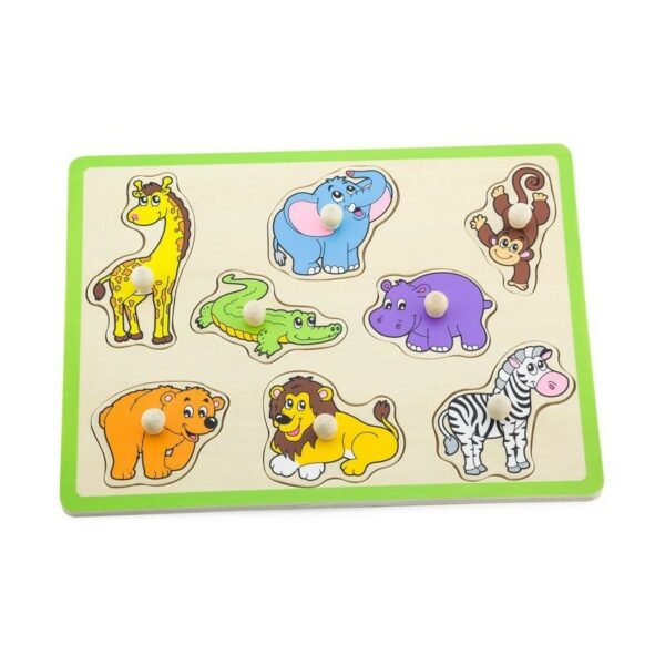 Puzzle cu maner - Animale salbatice, Viga - imagine 3