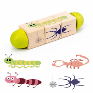 Puzzle Cuburi Rotative - Insecte