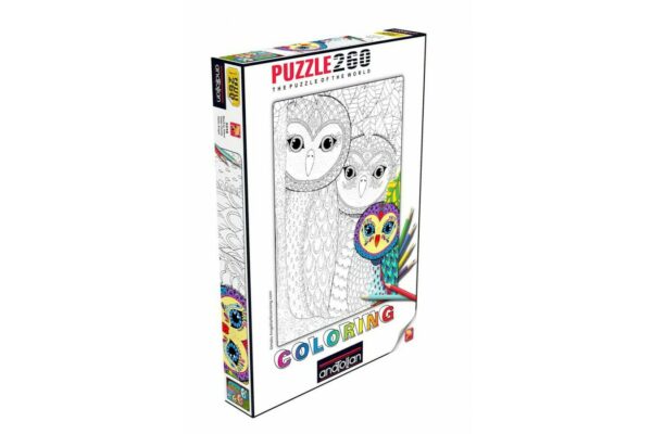 puzzle de colorat anatolian owls family 260 piese 3316 1