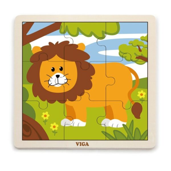Puzzle din 9 piese mari - leu - imagine 3